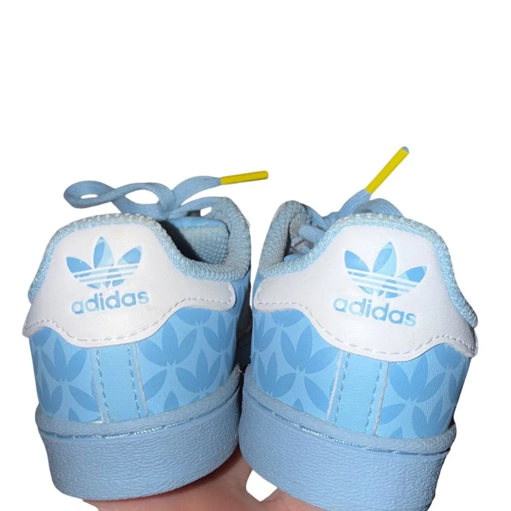 Adidas Superstar 8K Blue Volt White Trefoil Shell Toe Grade School Sneakers